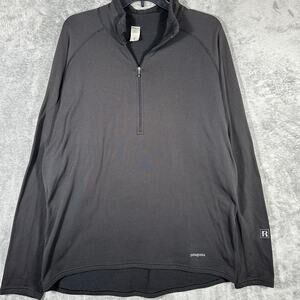 VINTAGE 90s Patagonia Pullover Shirt Men's XL Zip Long Sleeve Black Made In USA